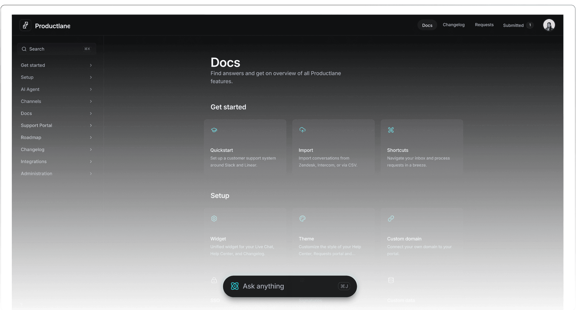 Help center with AI-powered docs and knowledge base